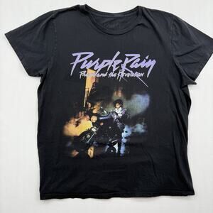 Prince and The Revolution Purple Rain Shirt Mens XLarge Black Graphic Band Tee